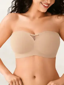 Strapless Jelly Bra For Women Push Up, Seamless Tube Top, No-Wire One-Piece Non Slip Bandeau Bra, Jelly Strips Lifting, Mesh Breathable Design, Detachable Clear Straps Included, Summer Essential, Basic, Must-Have For Formal Events, Parties