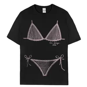 RodyThread Bachelorette Party Bikini Graphic Oversized T-Shirt Women Brides Bridesmaids Coastal Coquette Preppy Beach Aesthetic White Cotton Blend