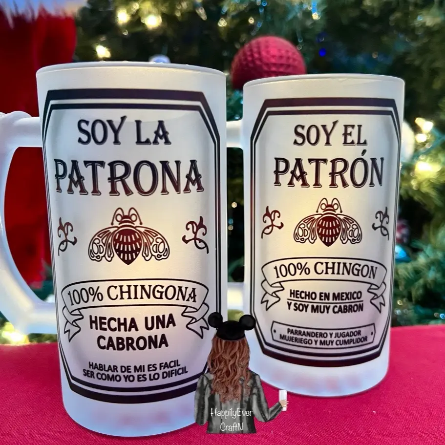 Soy La Patrona Chingona, Soy El Patron Chingon 16oz Frosted Beer Mug - Perfect for Your Drink - Drinkware