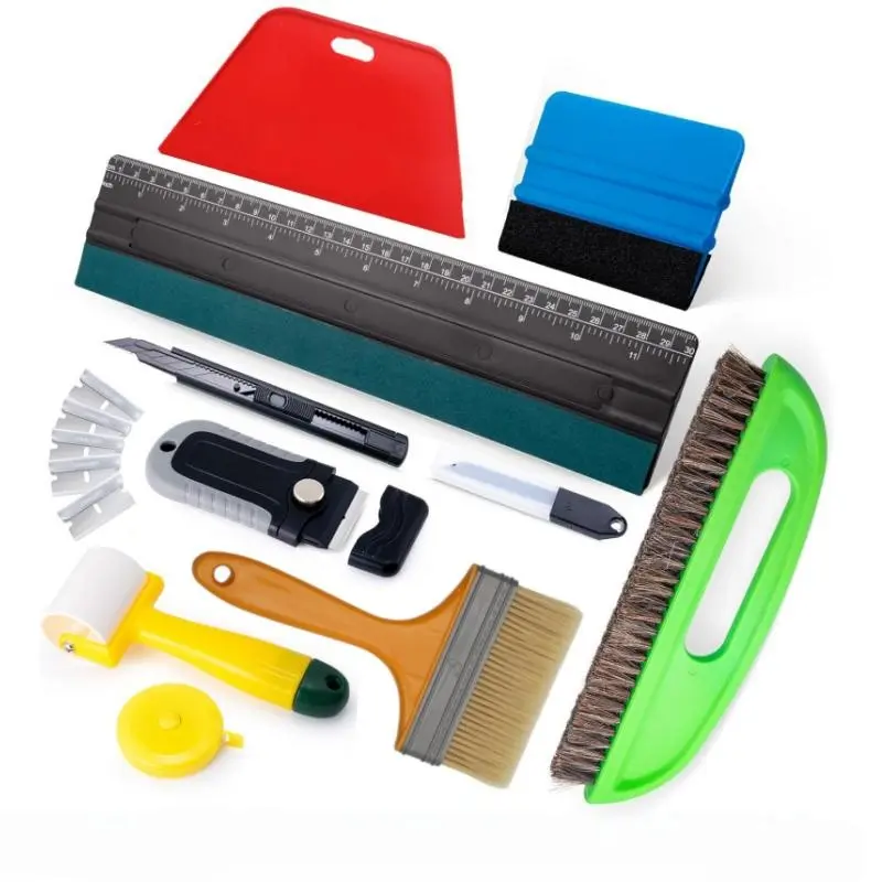 Wallpaper Smoothing Tools Kit, Multi Application Tool Set with Smoothing Squeegee, Seam Roller, Paste Brush & Smoothing Brush, Ideal for Peel & Stick Wallpaper, Contact Paper and Window Film Installation