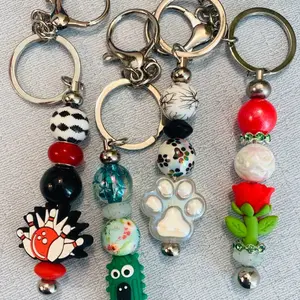 Keychains.  Assorted Beadable Keychains.  Claim on Live.