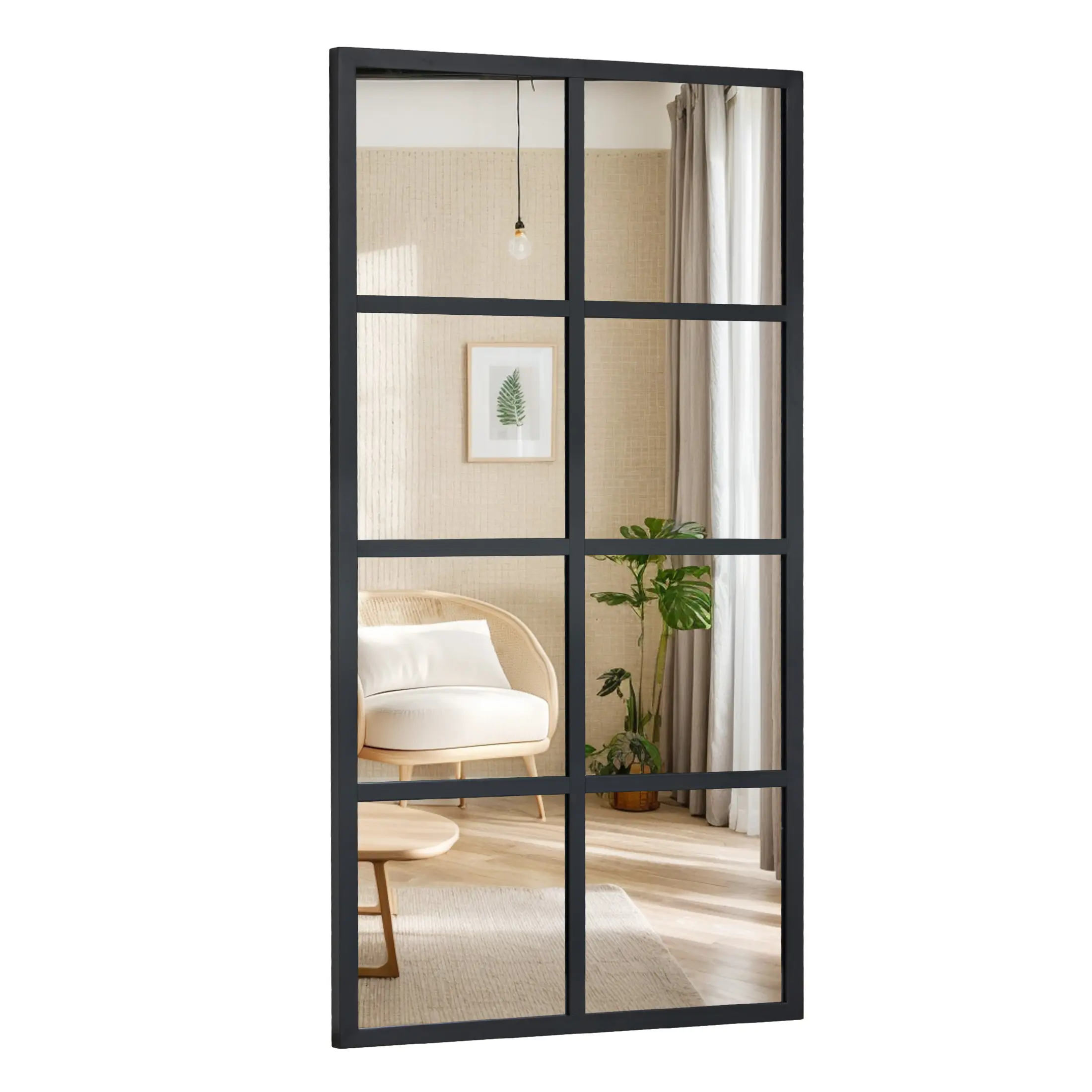 Wall Mirror, Window Decorative Mirrors, Metal Framed Wall Decor Wall-Mounted Mirrors for Bedroom, Living Room, Entryway
