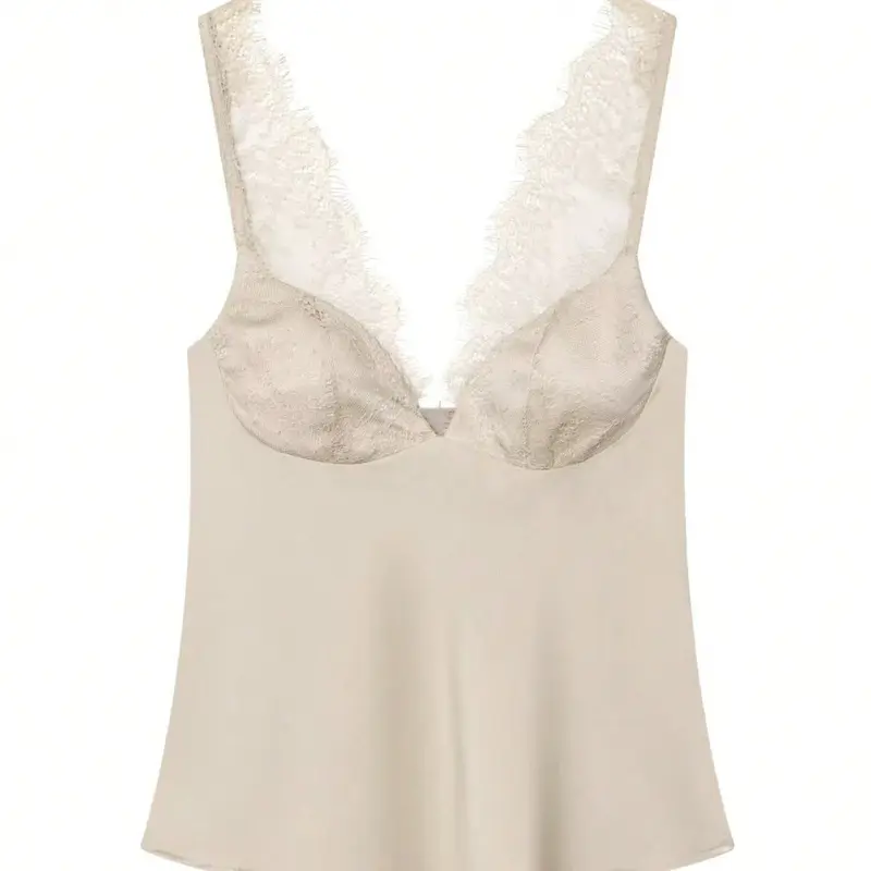 Indefeir New Summer Women's Fashion Feminine Sexy Lace Texture Top, European and American Style, Trendy and Stylish Upper Garment