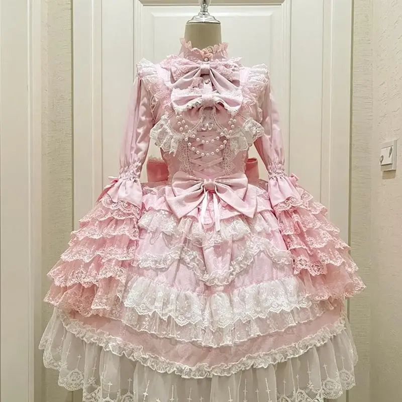 white christmas dresses Kawaii Lolita Dress Lace Princess Skirt Lolita Cosplay Summer Dress main image 1