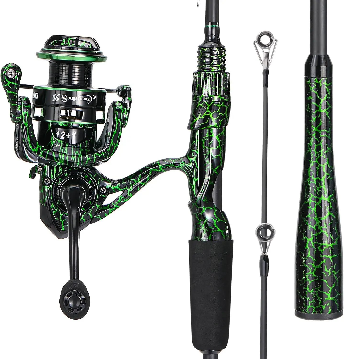 Sougayilang 2-Piece Casting Fishing Rod Combo Set - IM6 Graphite Blanks, Anti-Reversal Baitcasting Reel, Stainless Steel Guides, Two Piece Set