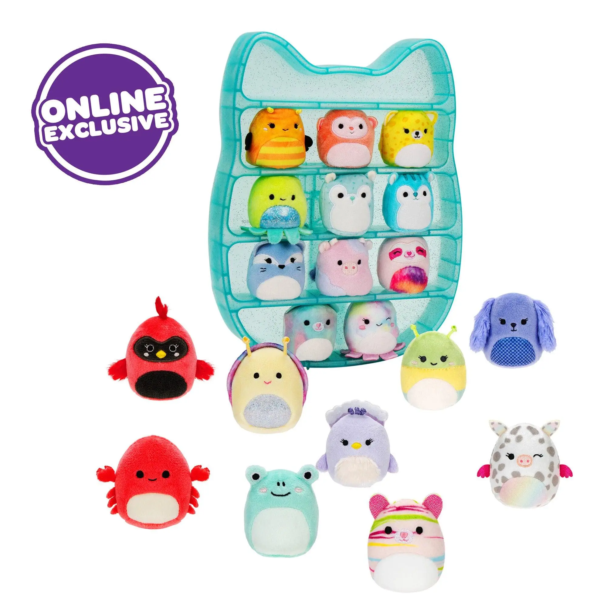 Squishmallows Squishville Play & Display Case – 2-Inch 20-Pack, Stand or Hang, Super Soft Plush Storage