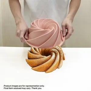 1pc Spiral Silicone Cake Mold – Heat-Resistant, Non-Stick Baking Pan for Light Cakes, Mousse, and Desserts; Ideal for Home Baking, Parties, and Afternoon Tea Silicone Molds