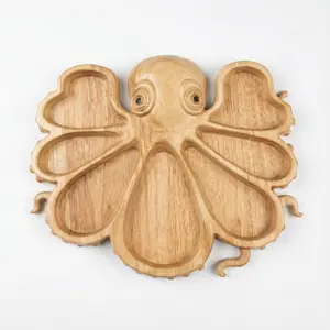 Octopus Charcuterie Platter, 2026 New Ocean Themed Cheese Bread Board, Unique Octopus Design Wooden Tray for Cheese, A Novelty Gift for Seafood and Beach Lovers
