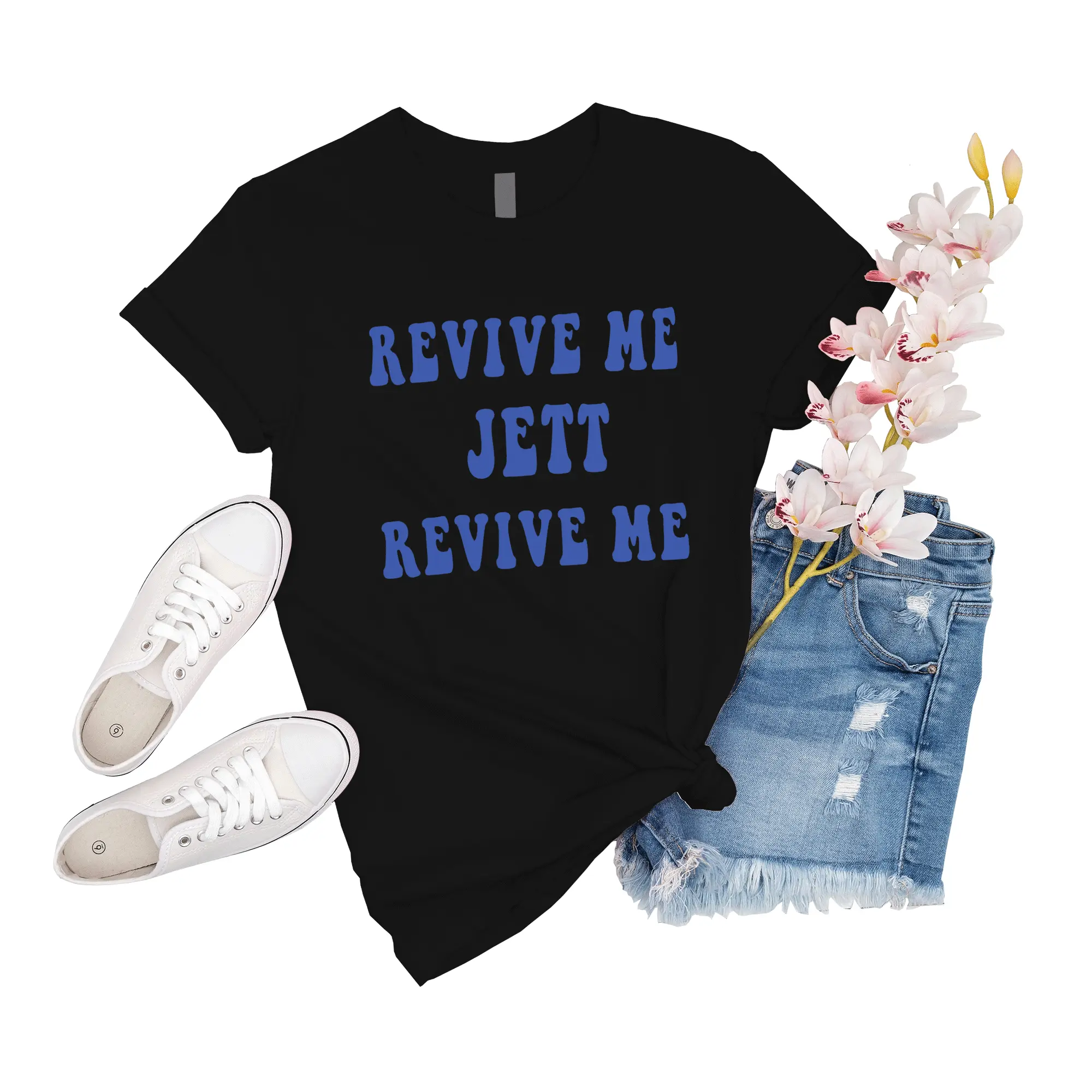 T-Shirt Unisex Breach Valorant Revive Me Jett Sleeve Shirts Big Gift For Men Event Tee Family Novelty Shirt Girl Short