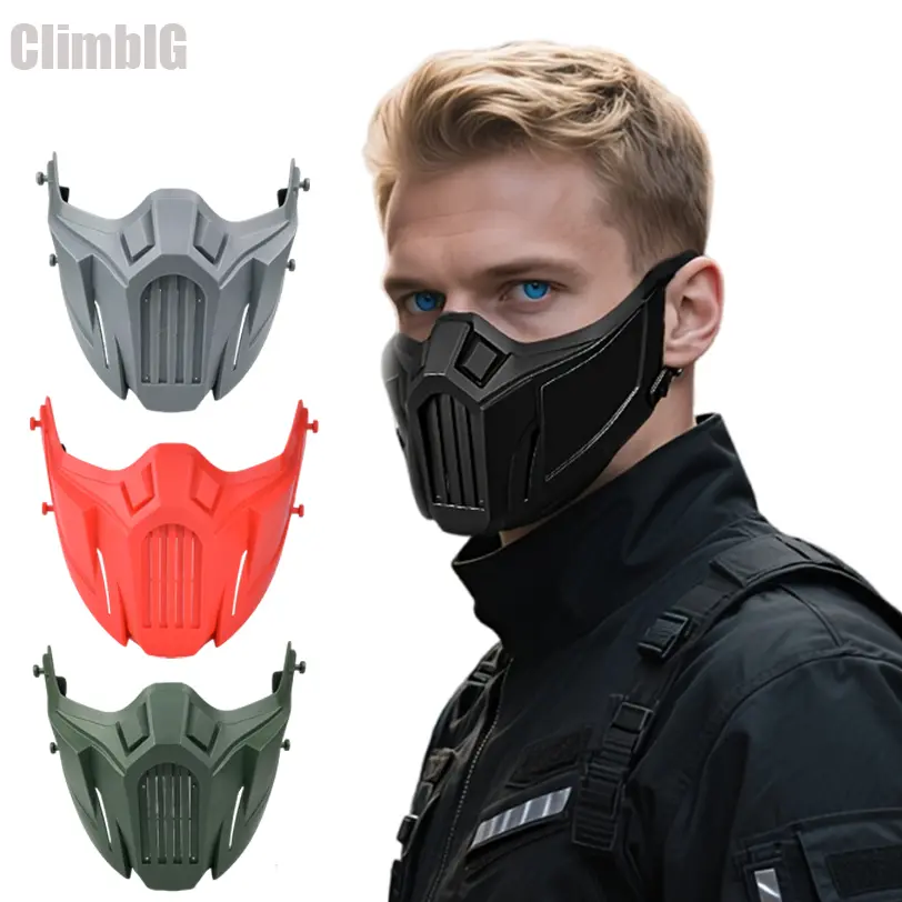 Cyberpunk Tactical Mask Full Face | Breathable with Visor | For Airsoft Paintball Gel Blaster Halloween Cosplay