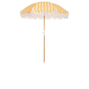 business & pleasure co. Holiday Umbrella in Ocean Mimosa Stripe