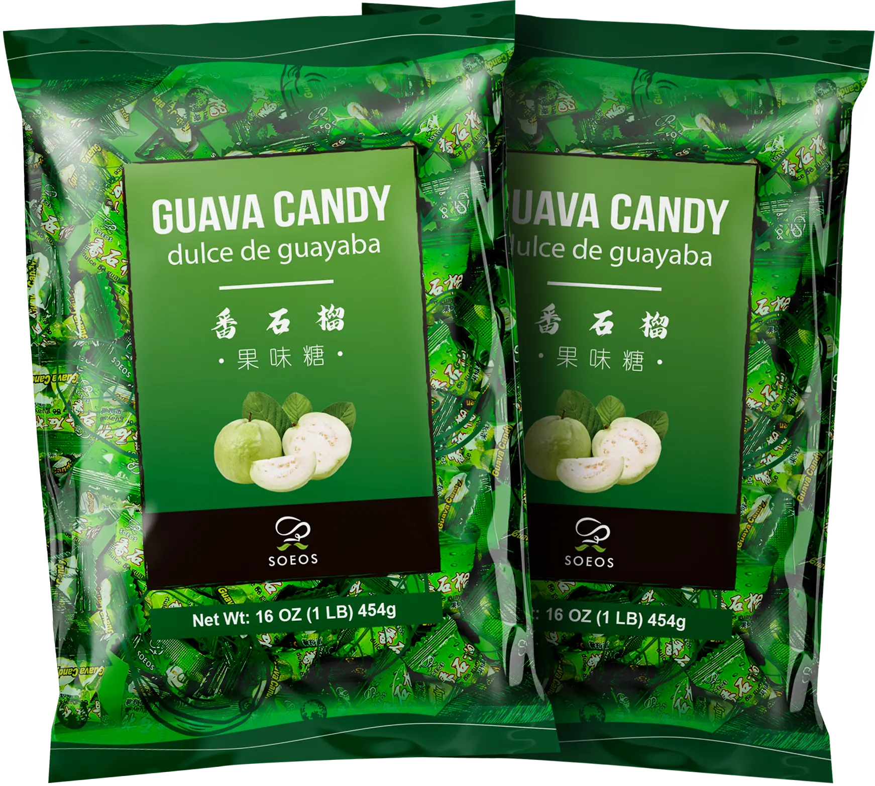 Soeos Guava Candy, Classic Series Chinese Guava Hard Candy, 32 oz (Pack of 2) Snack Sweet