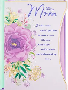 Mother's Day Birthday Greeting Card for Mom (Purple Flower)