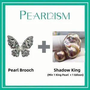 【Adee】 Butterfly Brooch + Shadow King pearl (Min 1 king Pearl + 1 Edison as gift) [Open in live]｜Freshwater Mix Color Baroque Pearl