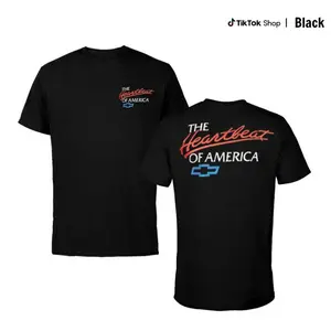 Chevrolet T-Shirt, Featuring 'The Heartbeat of America' Graphic and Logo, Soft Cotton Fabric, Unisex Fit for Men and Women, Perfect Gift for Car Enthusiasts and Chevy Fans