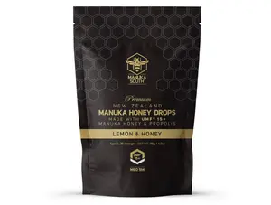 Manuka Honey Drops UMF 15+ / MGO 514+ & Propolis Drops Made in New Zealand – Natural Ingredients – Soothing Drops – Lemon & Honey Flavor - 25 Drops