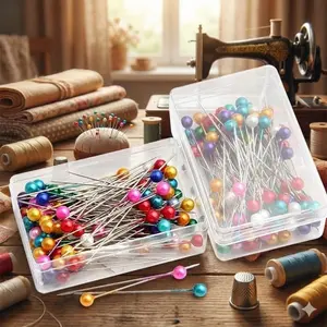 Transparent Portable Needle Case with Multi-Colored Pins, Anti-Slip Design for Quilting, Sewing, Embroidery & Jewelry Making. DIY Craft Tool Set with Secure Storage Box for Needles & Accessories. Ideal for Fashion Projects. Sewing Tools