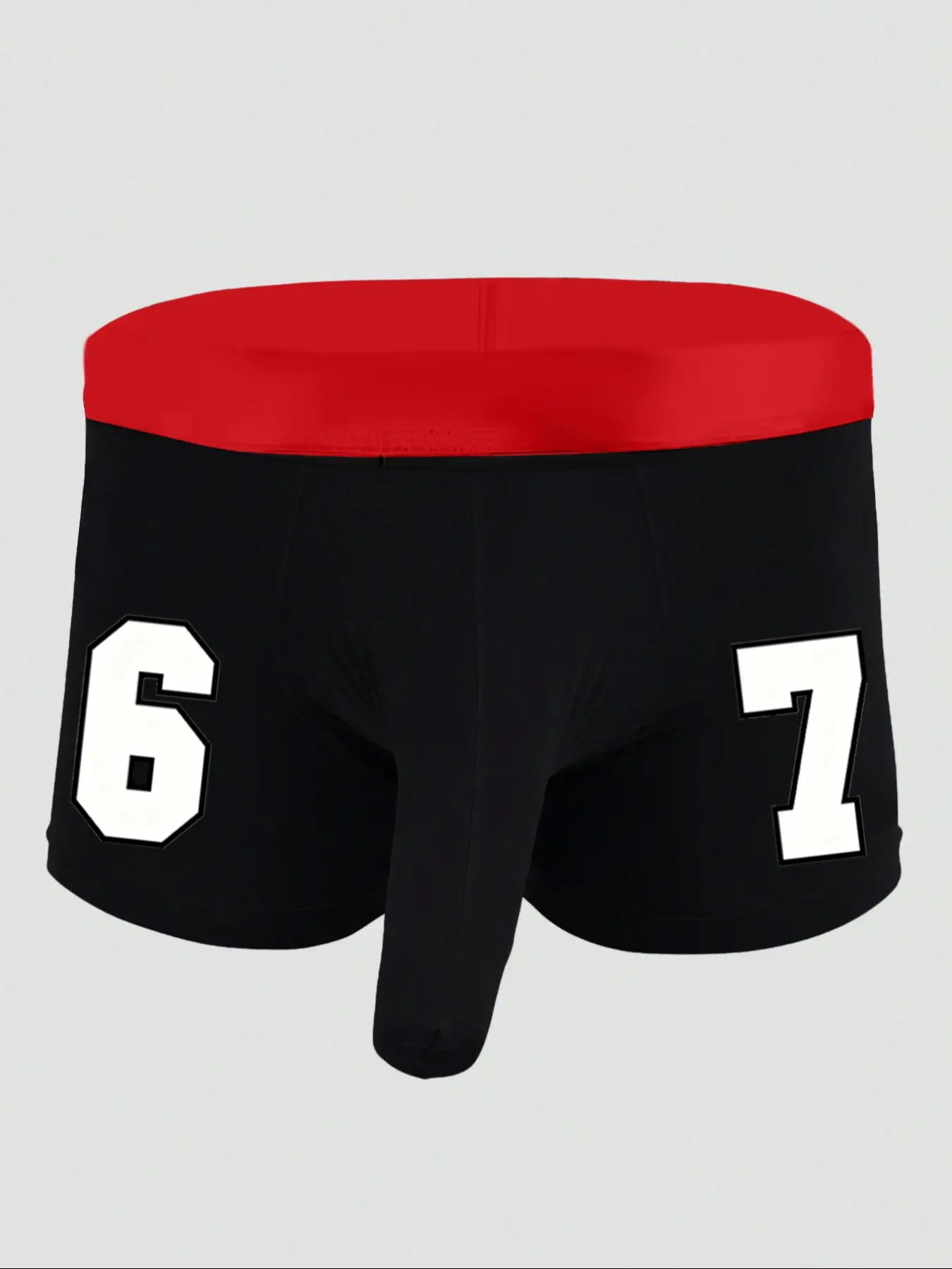 Men's Sexy Elephant Briefs 67 Number Print Thin Fitted Underwear, Casual All Seasons Wear, Comfortable and Stylish