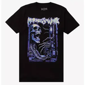 Menswear Oversize Motionless In White Cyber Skeleton T-Shirt - Breathable Hooded Men's Tops