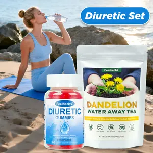 Water Away Tea Diuretic Gummies Set for Bloating, Dandelion Root Diuretic Tea Diuretic Water Away Gummies for Fluid Retention, 60 Count