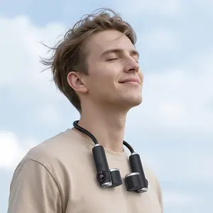 2026 New Handheld and Neck-Hanging Portable Fan, Wearable Personal Fan with 5 Speeds, Rechargeable Foldable Cooling Fan, 360° Adjustable Lightweight Fan for Travel, Home, Office, Outdoor