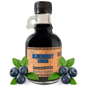 Wood’s Vermont Blueberry Crush Maple Syrup – Small Batch Infused Maple Syrup with Real Blueberries – Pure Vermont Maple – Perfect for Pancakes, Waffles, Desserts & Cocktails – 8.45 fl oz Glass Bottle