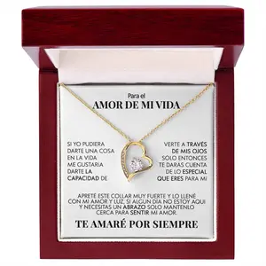 Un Regalo Unico Para El Amor De Mi Vida / Collar Y Mensaje, Regalo de cumpleaños, aniversario, regalo de Navidad, love heart necklace, para el amor