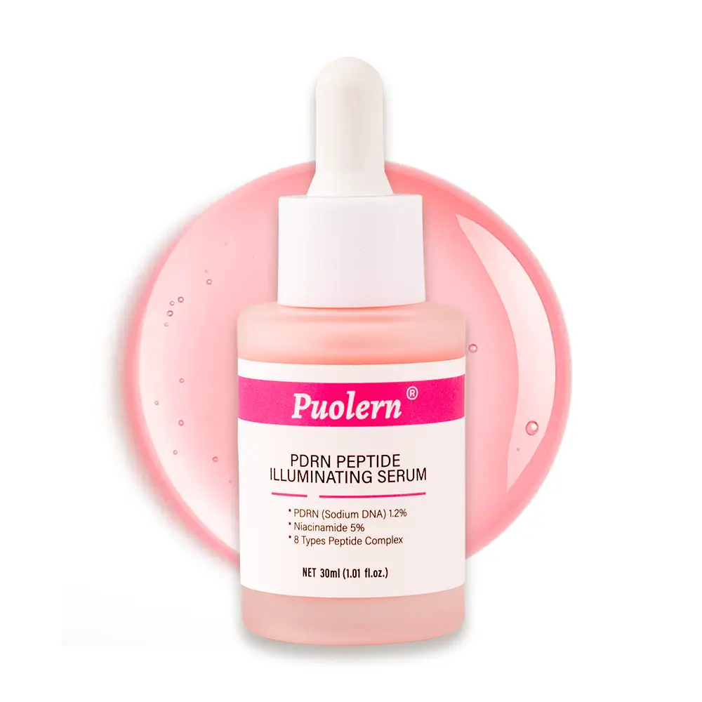 [Puolern] PDRN Peptide Serum 30ml Pink Glow Serum, Peptides, Salmon Extract, Niacinamide, Uneven Skin tone, Illuminating Facial Serum Skincare