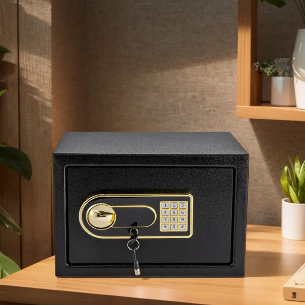 1*Large Safety Box Iron Digital Safe with Numeric Keypad, 310x200x200mm, Anti-Theft Password Lock, Explosion-Proof Bolts, Impact-Resistant Construction, Spacious Storage Solution for Home Office Use