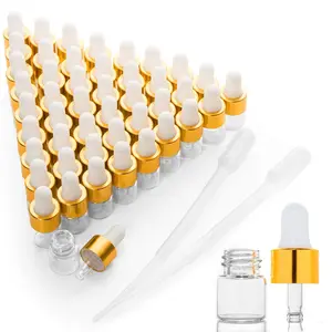 50 count Sample Dropper Bottles, Clear Mini Dropper Bottles with Small Liquid for Essential Oils Sample  Perfume Traveling