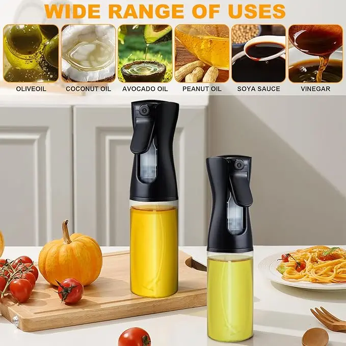 Oil Sprayer for Cooking 200ml Glass Olive Oil Sprayer Mister Olive Oil Spray Bottle Canola Oil Spritzer Bottles for Kitchen Premium Cooking Sprayer Kitchen Gadgets for Air Fryer Frying Baking BBQ