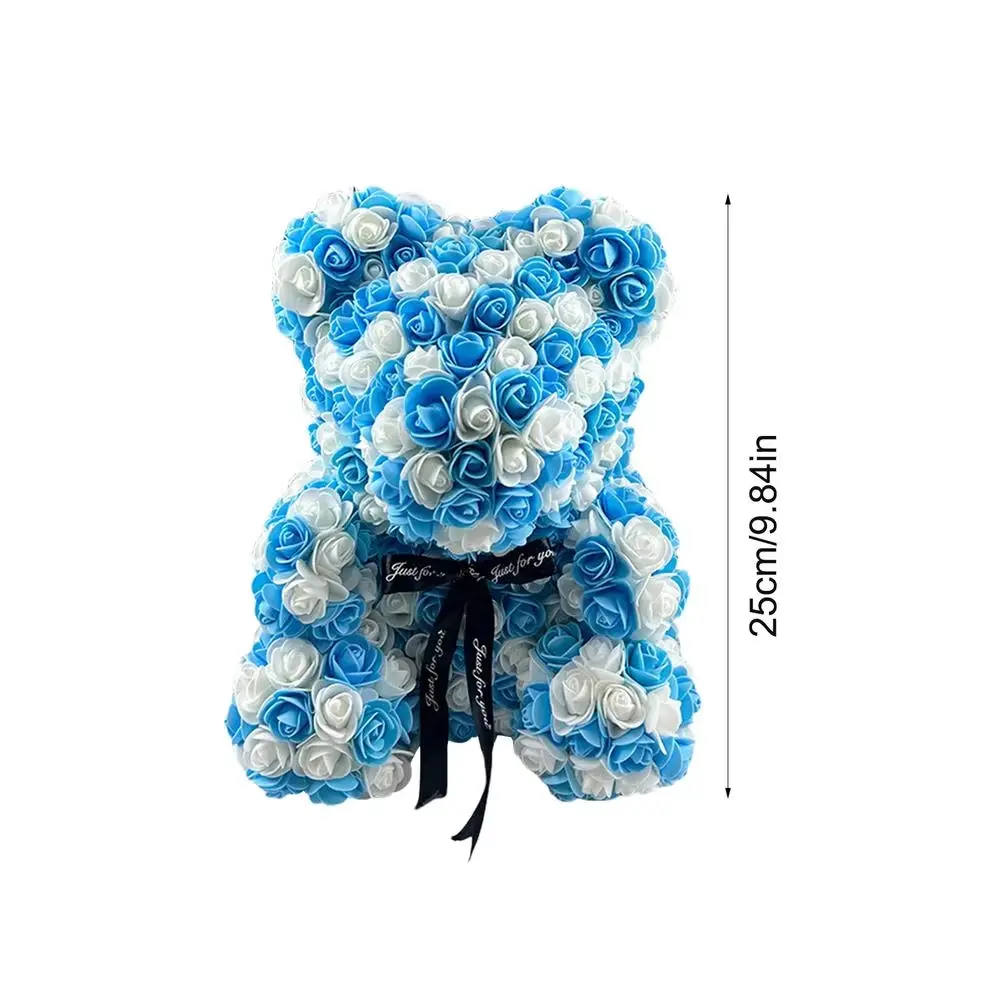 25Cm Artificial Flowers Bear Rose Bear Romantic Creative Gifts for Valentines Day Mothers Day Anniversary Wedding Eternal Flower Does not apply