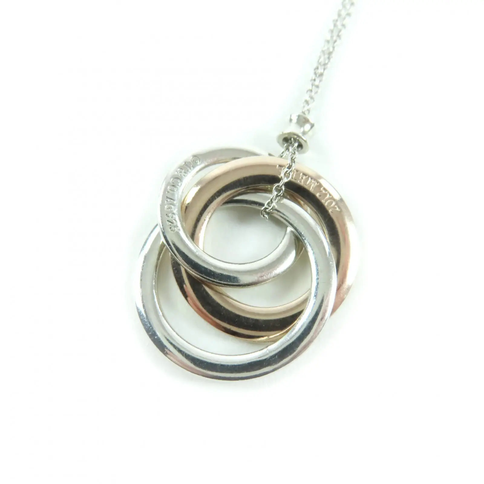 Pre-owned Tiffany & Co. Sterling Silver 925 (Ag925) Small Leather Goods 1837 Silver Necklace