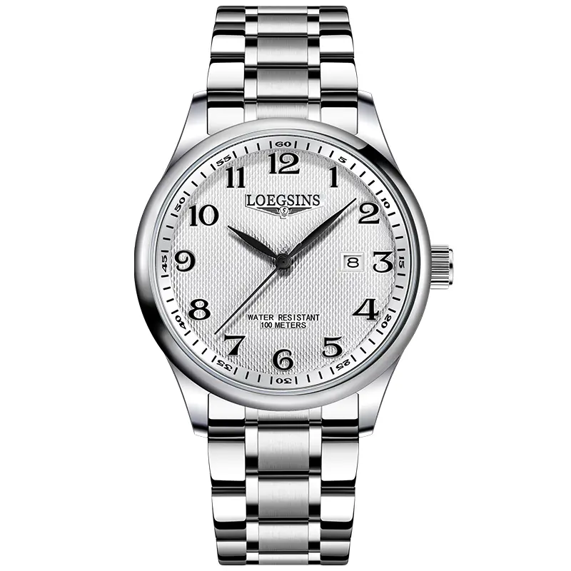 LOEGSINS Men's Classic Automatic Watch, Durable 42mm Mechanical Timepiece with Round Face and Classic Dial for Work & Everyday Wear, 50M - 100M