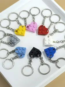 A couple's building block pendant, suitable for daily wear, vacation dates, and other occasions, is also a surprising and exquisite small gift, Trendy Cute Keychain