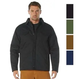 Rothco Men’s Diamond Quilted Cotton Coat - Long Sleeve, Flannel-Lined Tops Layer with Pocket, Menswear Outerwear