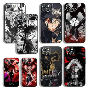 Anime Black Clover For Apple iPhone 15 14 13 12 Mini 11 XS XR X 8 7 Pro Max Plus Soft Silicone Black Phone Case Protector Screen Protector