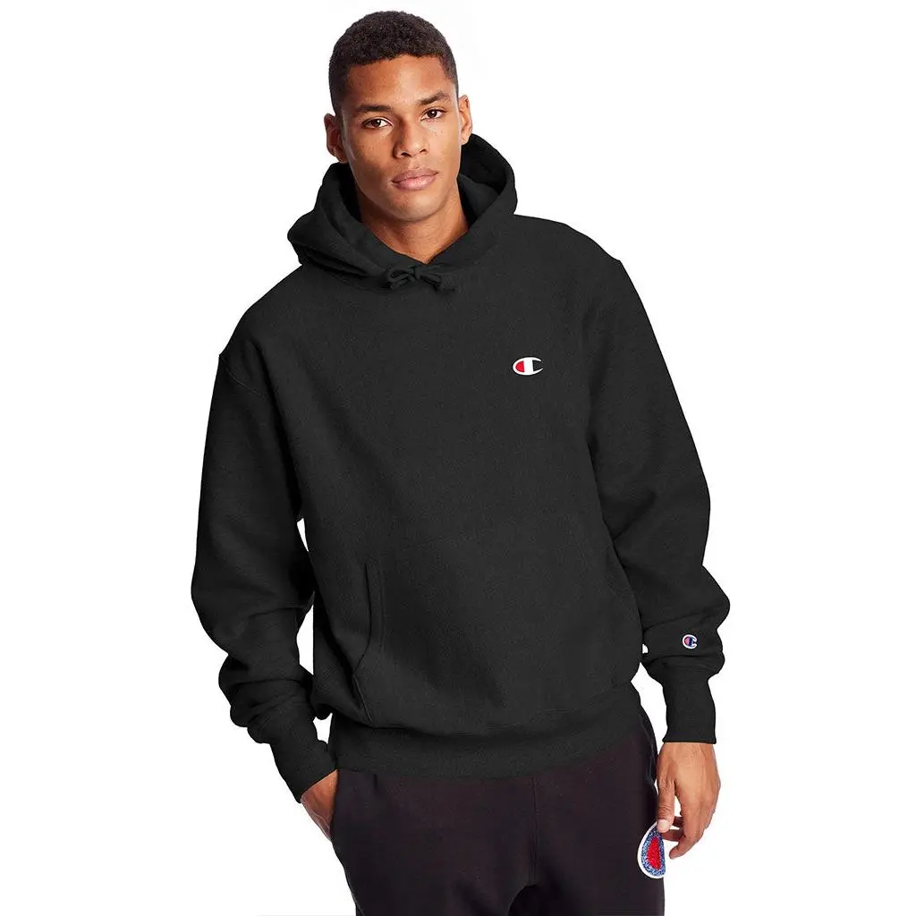 Champion Men's Reverse Weave Classic Pullover Hoodie - XXL Heavyweight Cotton-Rich Stretch Knit Fleece with Spandex, Ribbed Panels, C Logo, Pocket, Bartacks, Double-Stitch Trim, Full Athletic Fit for Athletic & Casual Wear, Warm Tops