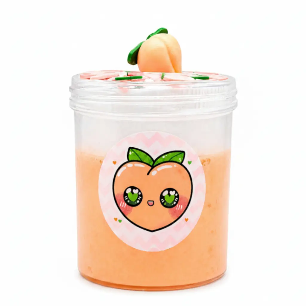 Peaches n Cream Slime – Peach Cream Butter Slime with Charm & Glitter Pack, Gifts, Hoshimi Slimes