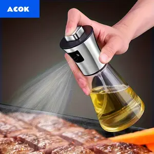 Cooking Oil spray - Stainless Steel Oil spray, Pressure spray Glass Oil spray, Kitchen Olive Oil Cooking, Barbecue Restaurant Oil spray