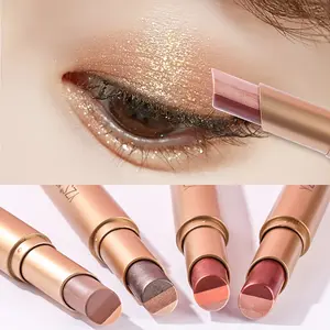 Three Color Eye Shadow Stick Cosmetic,Waterproof High Gloss Eyeshadow Stick Long Lasting Makeup Easy To Color,One-Stroke Application,Beauty Cosmetic,Perfect Makeup for Beginners