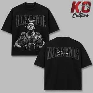 Conor McGregor Vintage Graphic T-Shirt, Double Sided MMA Fighter Tee, UFC Inspired Streetwear Shirt, Retro Combat Sports Graphic Tee, Unisex Fight Fan Apparel
