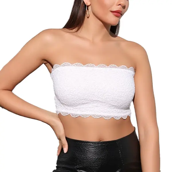 ROSEMUSE Women's Strapless Lace Bandeau Bra - Push-Up, Anti-Slip, Backless, Wireless, Invisible Bralette for Dresses, Off-Shoulder Tops | Womenswear