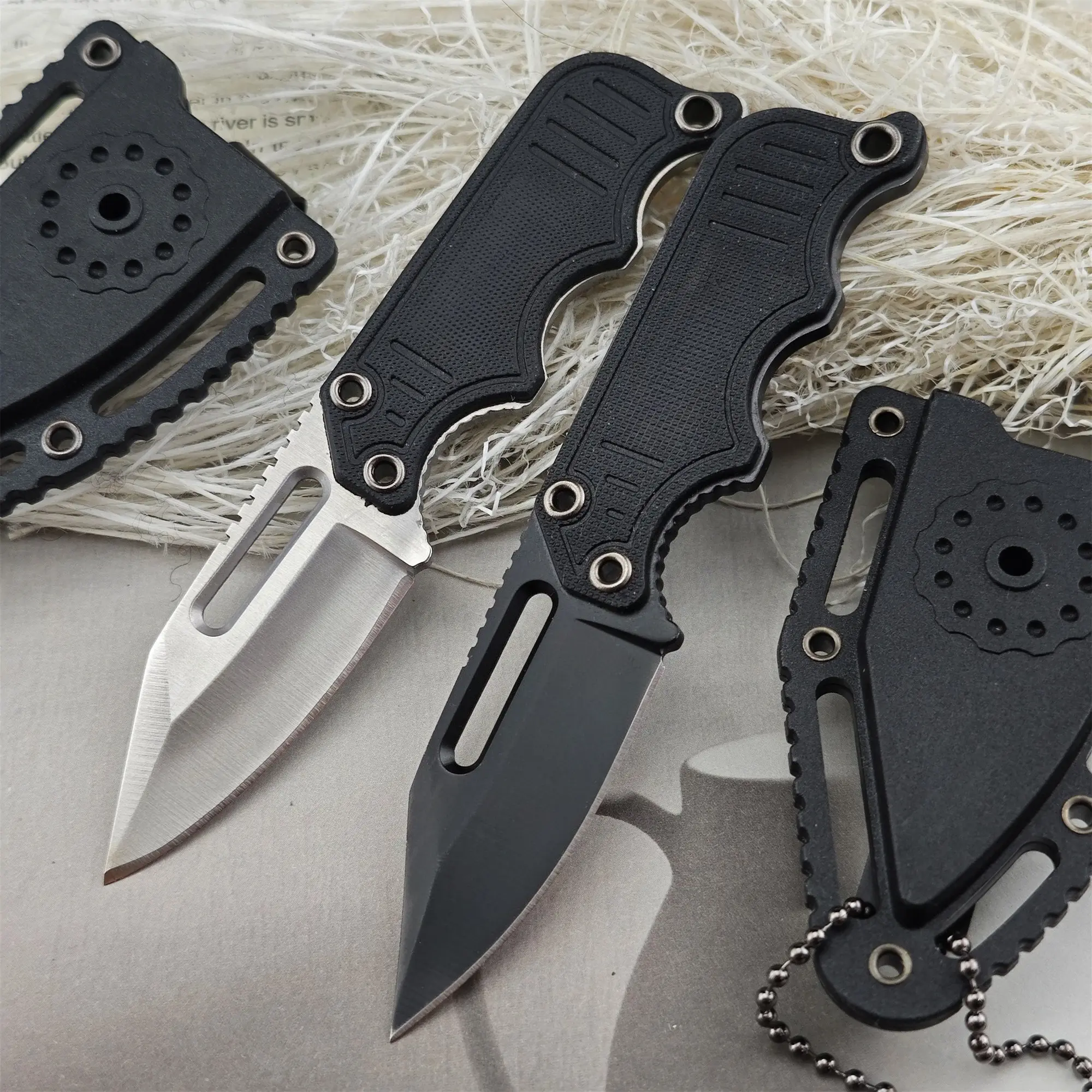 Mini Instinct Fixed-Blade Neck Knife – Full Tang 5Cr15MoV Steel - Compact Everyday Carry, Lightweight Outdoor Tool – Practical Gift for Men