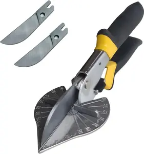 Multi Angle Miter Shears for Angular , Adjustable 45-135  Trim  for Soft , PVC, Plastic, and Molding - Includes Extra  and Safety Lock (Black handle)