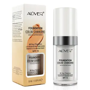 ALIVER Liquid Foundation, Concealer, Light Coverage (30 ml) White Foundation Color Changing, Cosmetic Makeup Moisturizer Hydrating