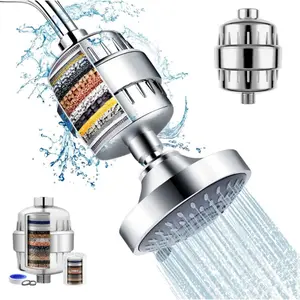 Shower Filter (without Head), Shower Head Filter for Hard Water, Softens Shower Water Equipment for Refreshing Bath, Faucet, High Pressure Shower Head, Showerhead Filter Replacement for Shower Head Set, Bathroom Showerhead Filter