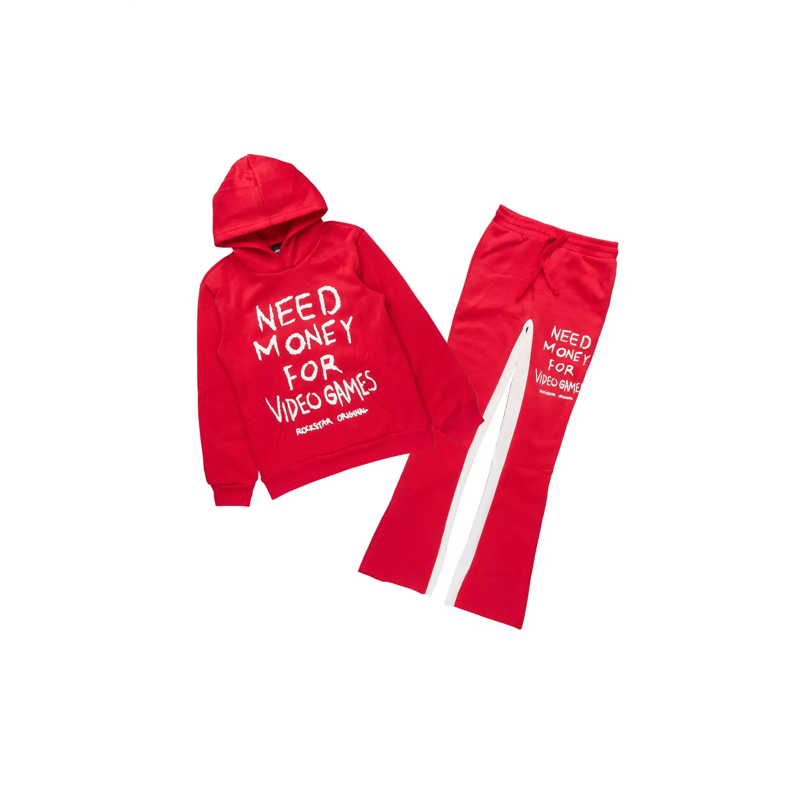 Boys M4 Video Games Red/White Hoodie Stacked Track Set