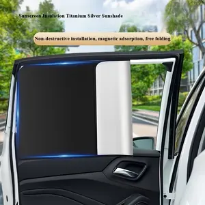 4pcs Car Sunshade Side Window Curtains, Magnetic Adjustable, Easy Installation, Effective Sun Protection, Ideal for Summer Use, Foldable Sunshade, Car Accessories