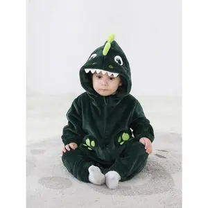 ' Dinosaur Design Bodiesuit, Dinosaur, Onesie, 's Playwear, Playful Design, Hooded Bodysuit, Snug Fit, Machine Washable, Onepiece Romper, Bodysuit, Young, Parents Gift